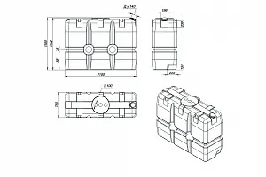 Пластиковая емкость ЭкоПром SK 2000 (Черный) 5